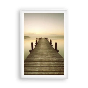 Póster en marco blanco - Antes del amanecer, al amanecer, la luz - 61x91 cm