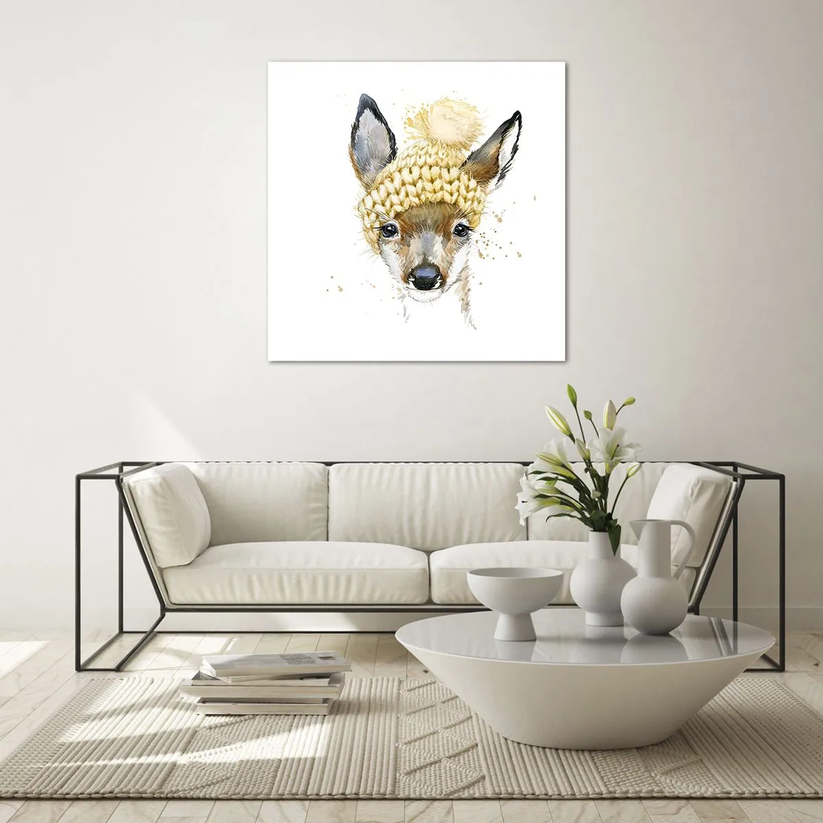 Cuadro sobre vidrio - Impresiones sobre Vidrio - Para el invierno en un bosque nevado - 50x50 cm