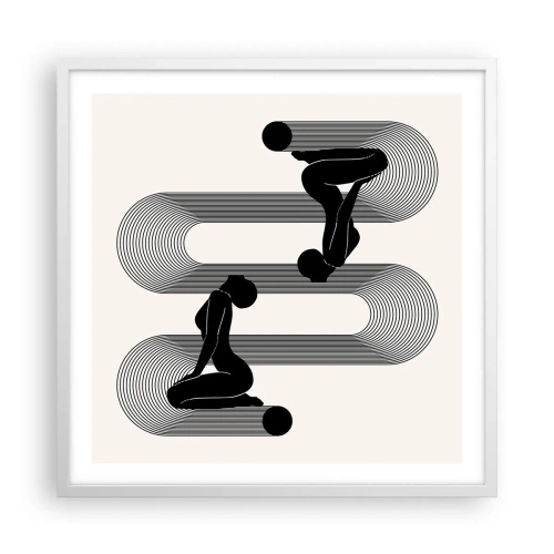 Póster en marco blanco - Simetría sensual - 60x60 cm