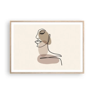 Póster en marco roble claro - Escucharse a sí misma - 100x70 cm