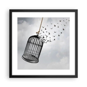 Póster en marco negro - Fe... Esperanza... ¡Libertad! - 40x40 cm