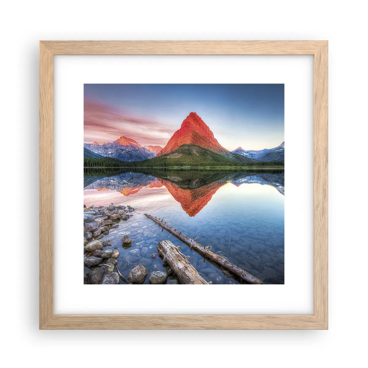 Póster en marco roble claro - Cálido y frío - 30x30 cm