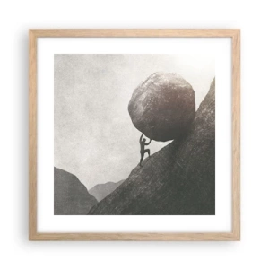 Póster en marco roble claro - Creo, contra toda esperanza - 40x40 cm