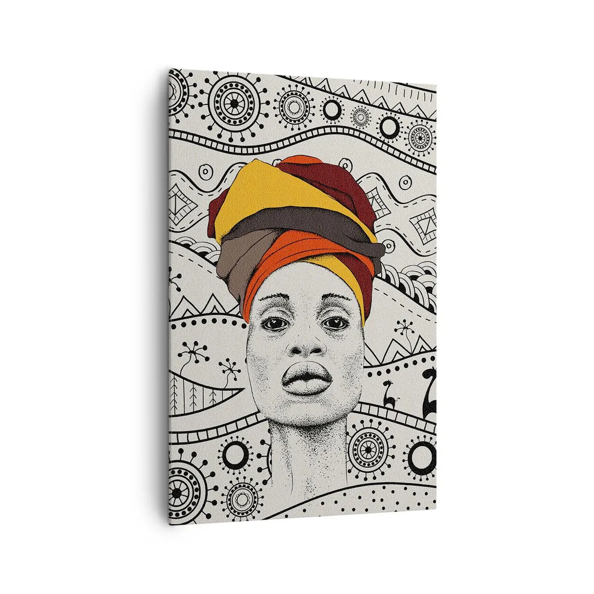 Cuadro sobre lienzo - Impresión de Imagen - Retrato africano - 80x120 cm