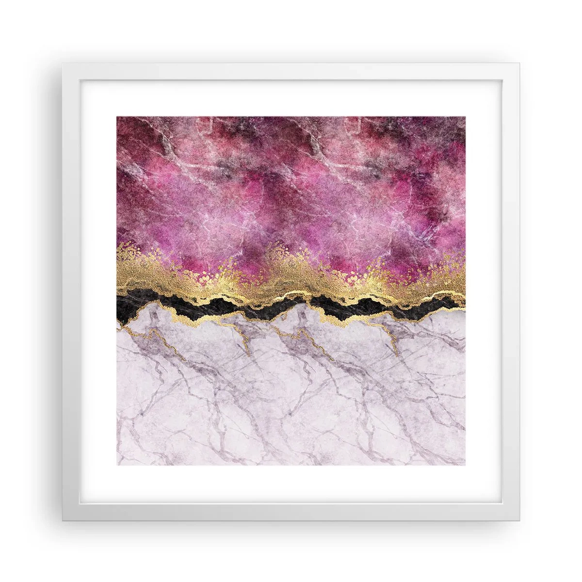 Póster en marco blanco - En la frontera - 40x40 cm