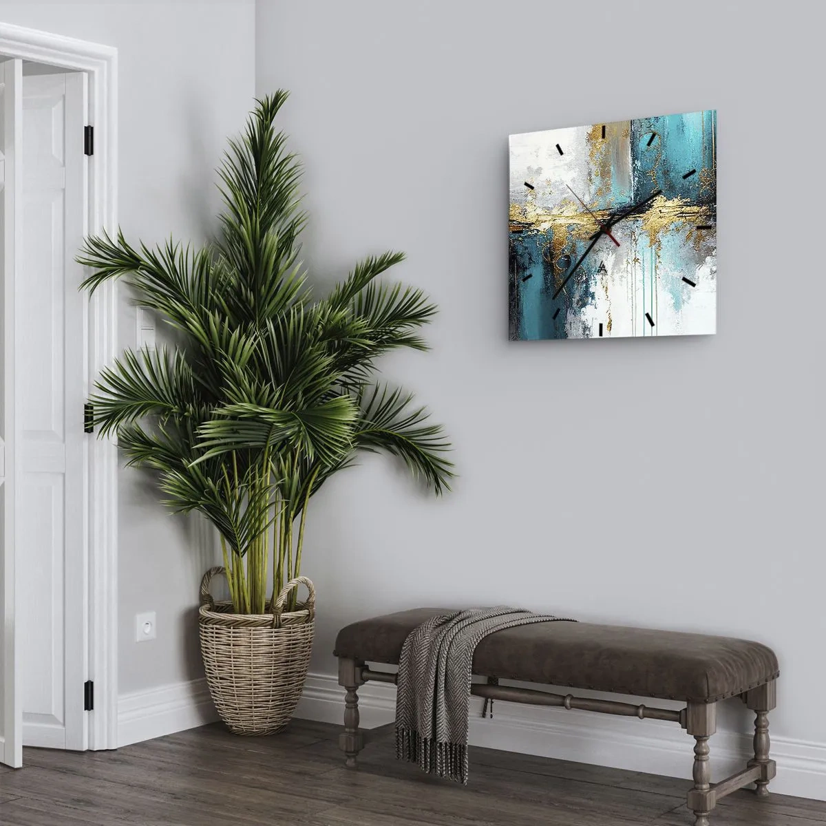 Reloj de pared - Reloj de vidrio - Todo fluye - 40x40 cm