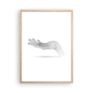 Póster en marco roble claro - Mano elástica - 50x70 cm