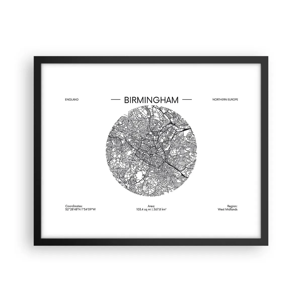 Póster en marco negro - Anatomía de Birmingham - 50x40 cm