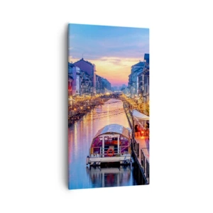 Cuadro sobre lienzo - Impresión de Imagen - Una noche de luz y diversión - 55x100 cm