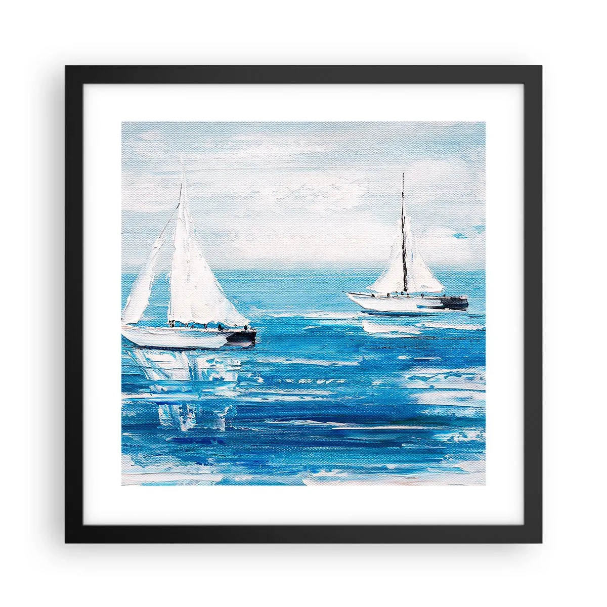 Póster en marco negro - Con un amigo a tu lado - 40x40 cm