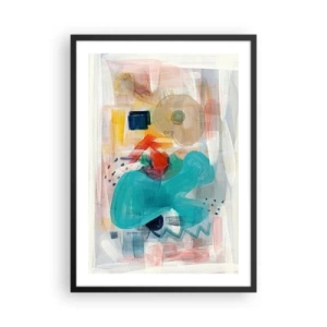 Póster en marco negro - Abstracción colorida con formas dinámicas. - 50x70cm - Un juego de colores - Decoración de pared moderna para salón y dormitorio ARTTOR