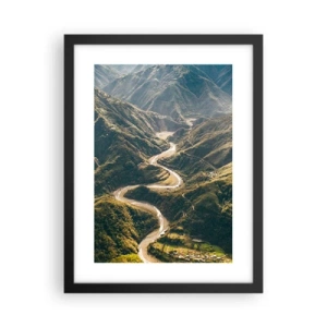 Póster en marco negro - Directamente desde el corazón de las montañas - 30x40 cm