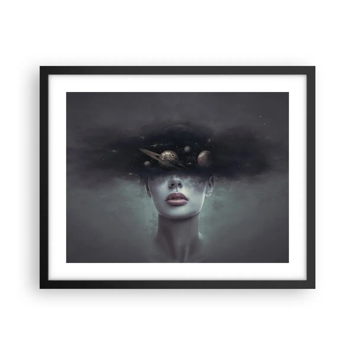 Póster en marco negro - Y los planetas sienten... - 50x40 cm