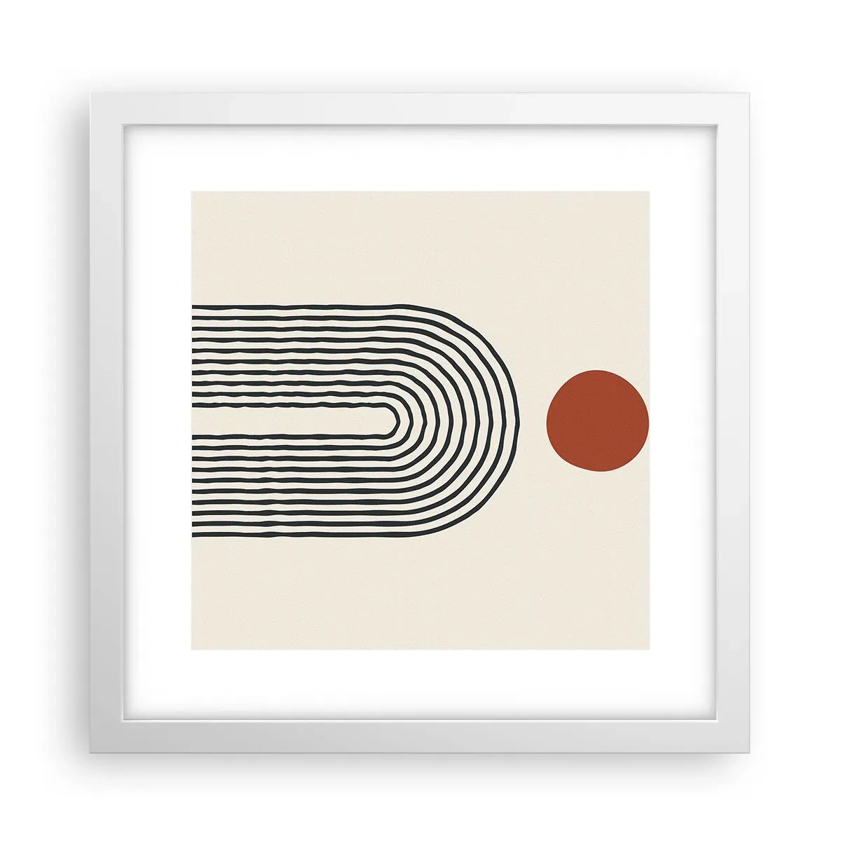 Póster en marco blanco - Magnetismo de formas y colores - 30x30 cm