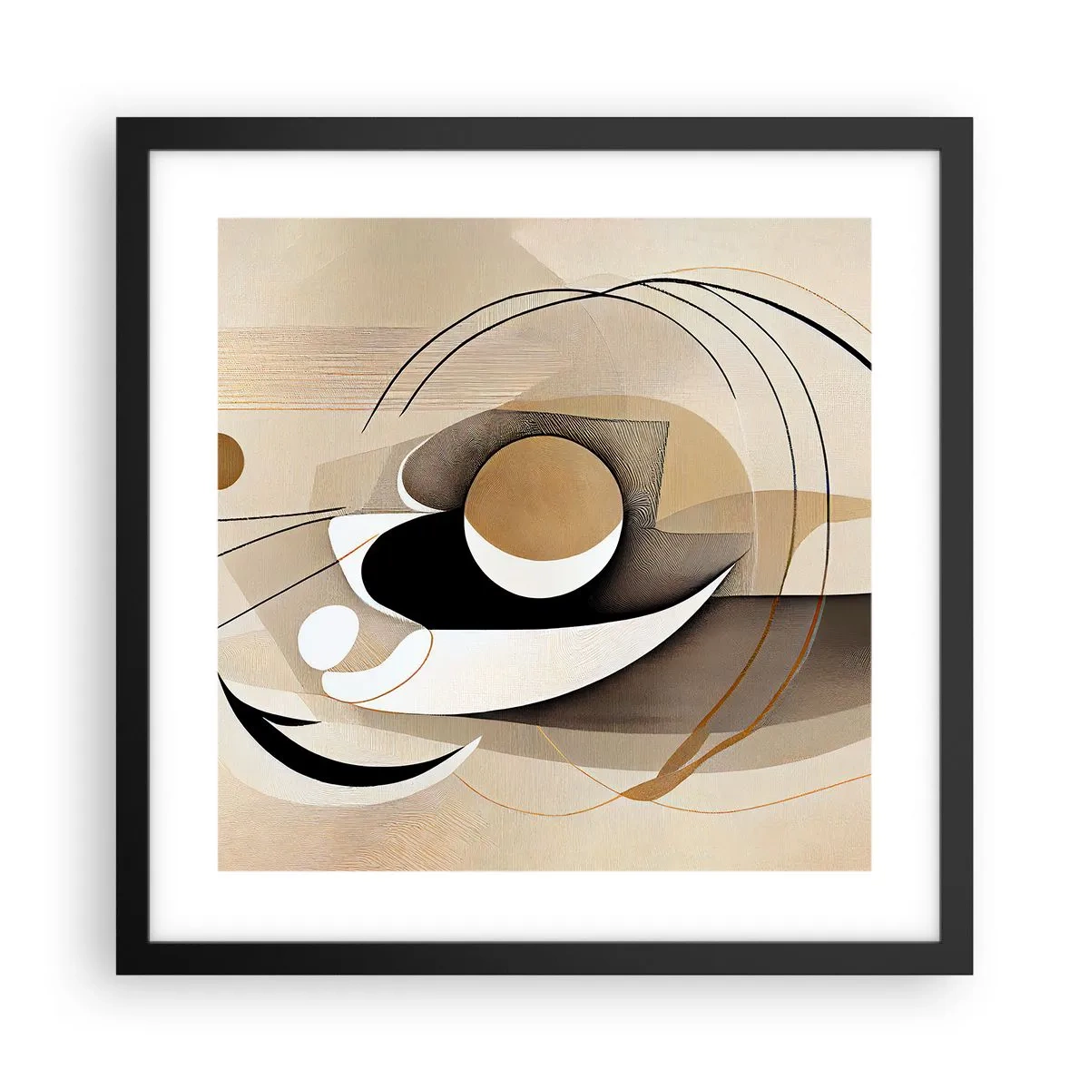 Póster en marco negro - Composición: la esencia de las cosas - 40x40 cm