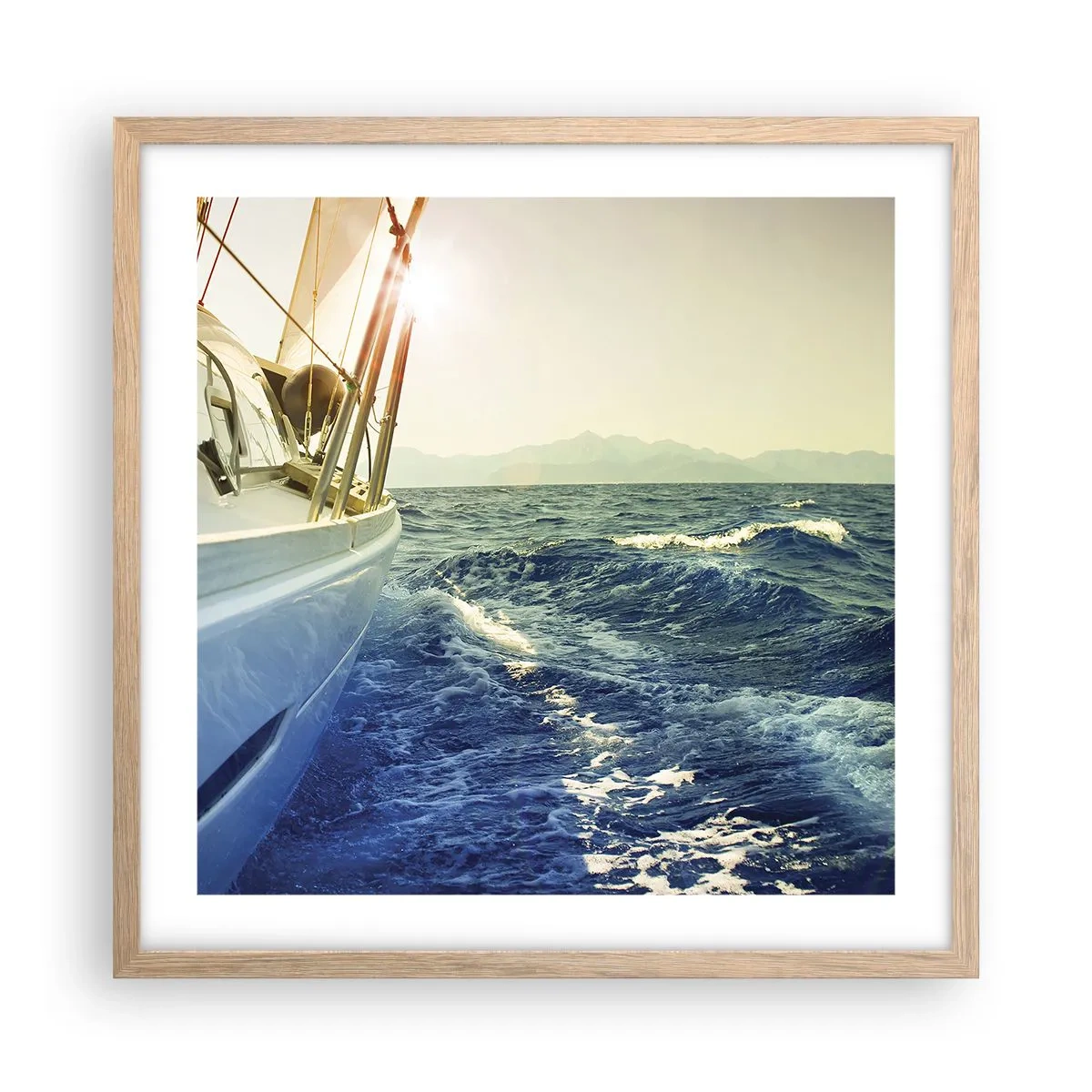 Póster en marco roble claro - Para una aventura - 50x50 cm