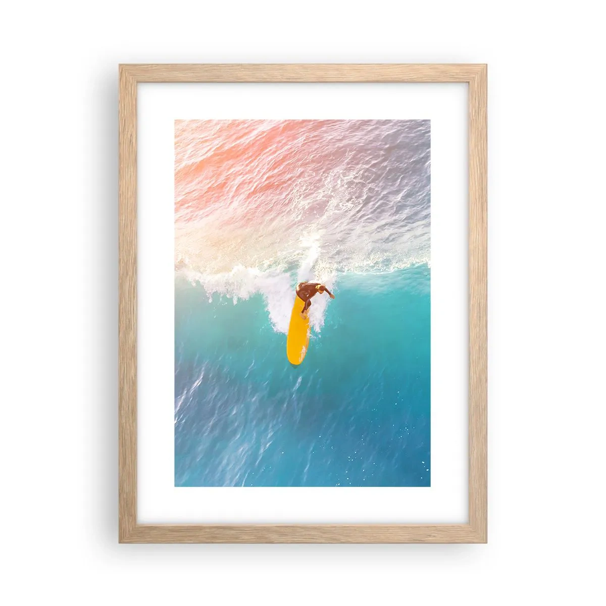 Póster en marco roble claro - Jinete del océano - 30x40 cm