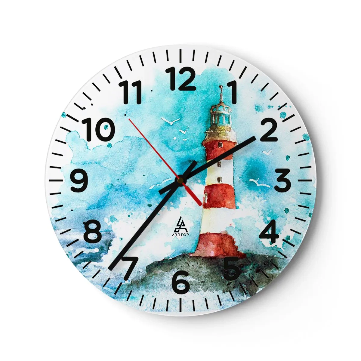 Reloj de pared - Reloj de vidrio - La unidad de los elementos - 40x40 cm