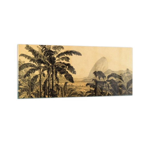 Cuadro sobre vidrio - Impresiones sobre Vidrio - En un ambiente colonial - 100x40 cm