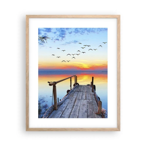 Póster en marco roble claro - Es hora de volver... - 40x50 cm