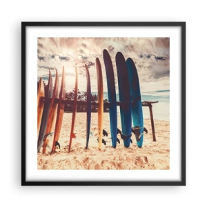 Póster en marco negro - Buenas noches, hasta mañana - 50x50 cm