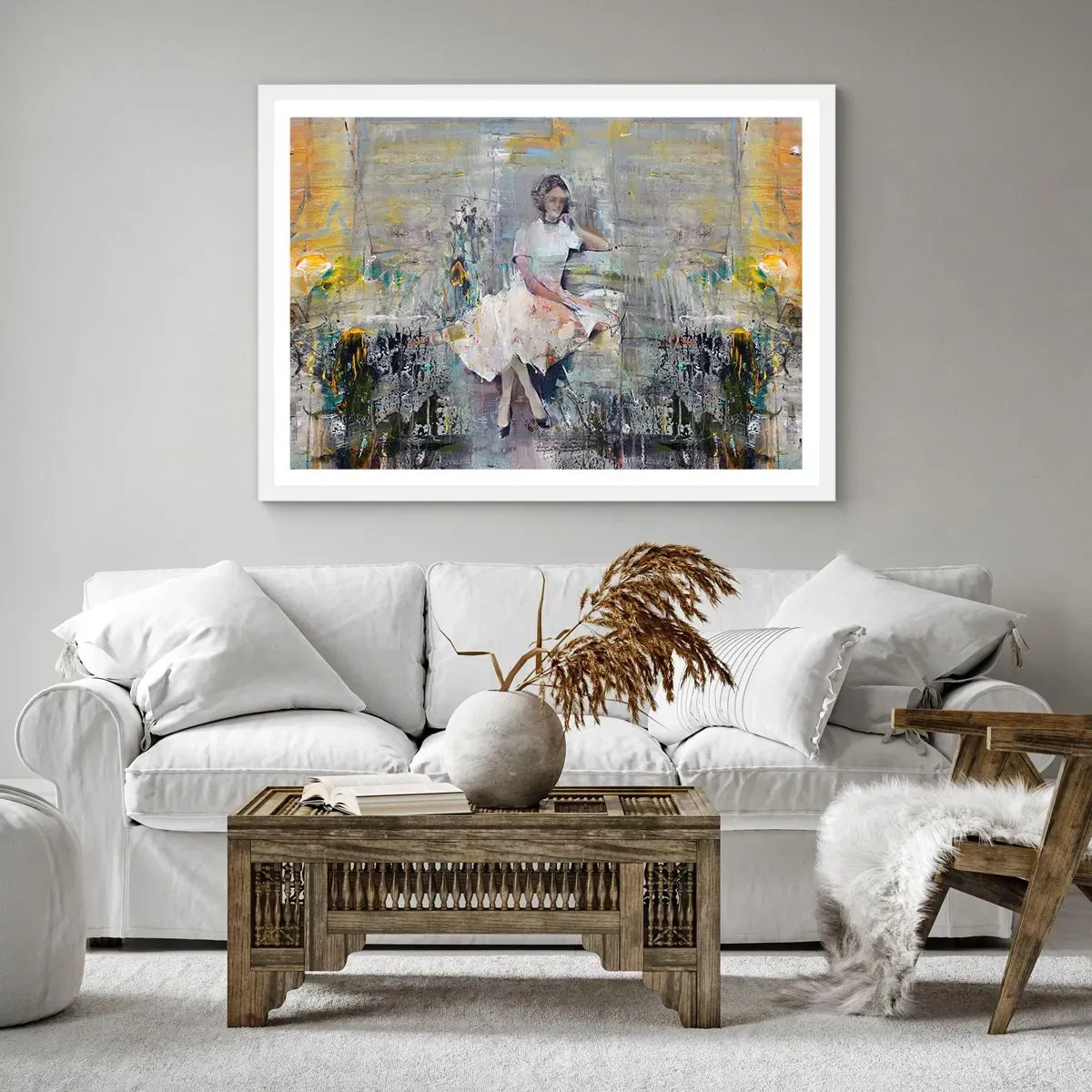 Póster en marco blanco - Clásica y moderna - 91x61 cm