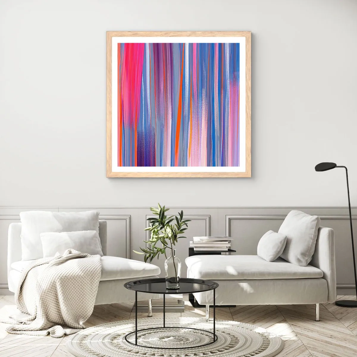 Póster en marco roble claro - Ascensión - 60x60 cm