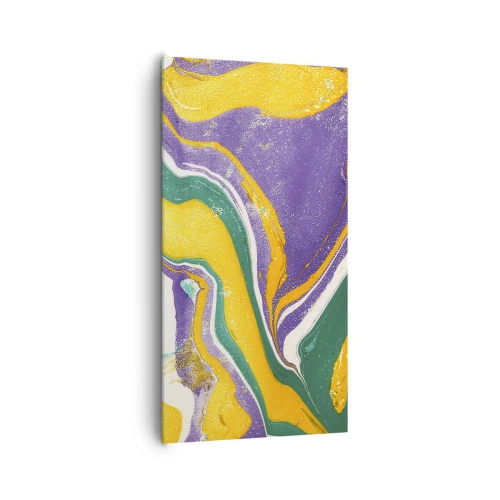 Cuadro sobre lienzo - Impresión de Imagen - Olas de color - 65x120 cm