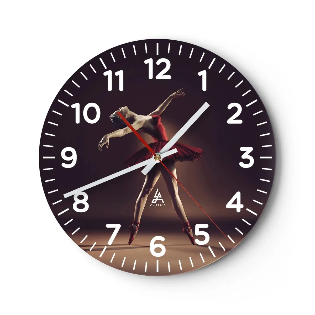 Reloj de pared - Reloj de vidrio - Primera bailarina - 30x30 cm