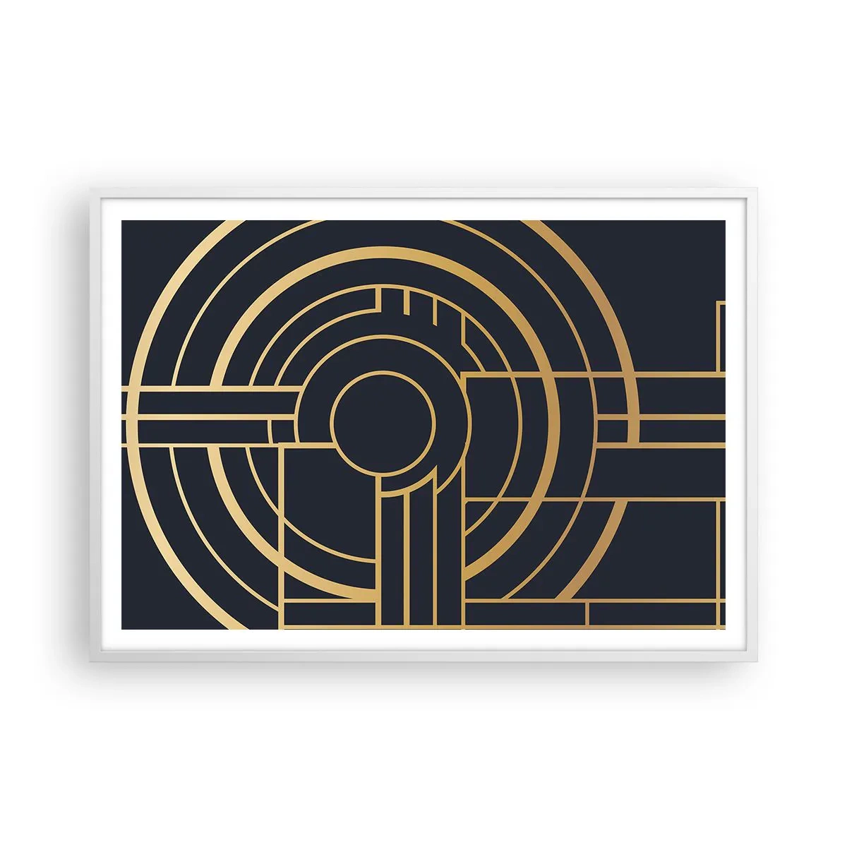 Póster en marco blanco - Giro de los elementos - 100x70 cm