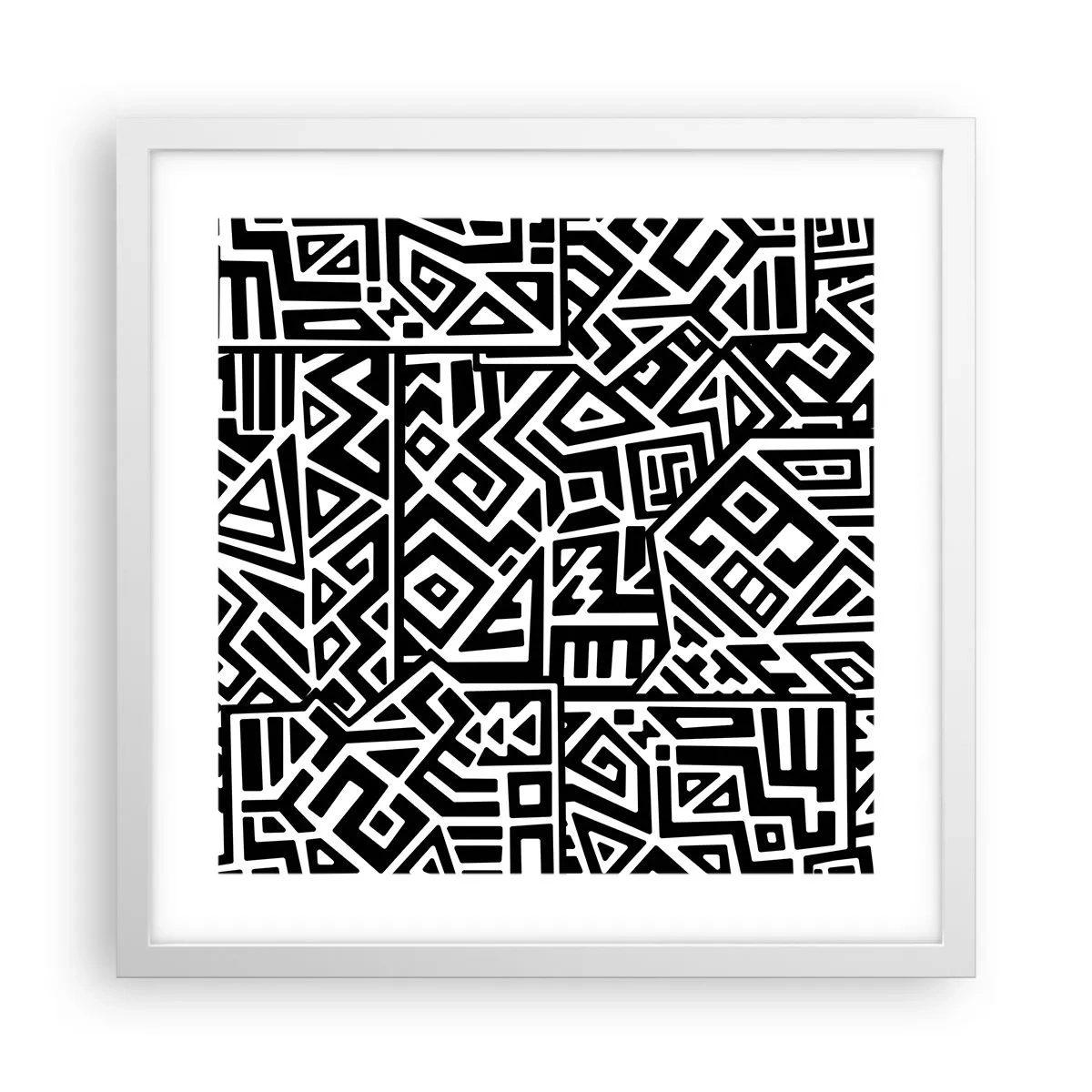 Póster en marco blanco - Composición precolombina - 40x40 cm