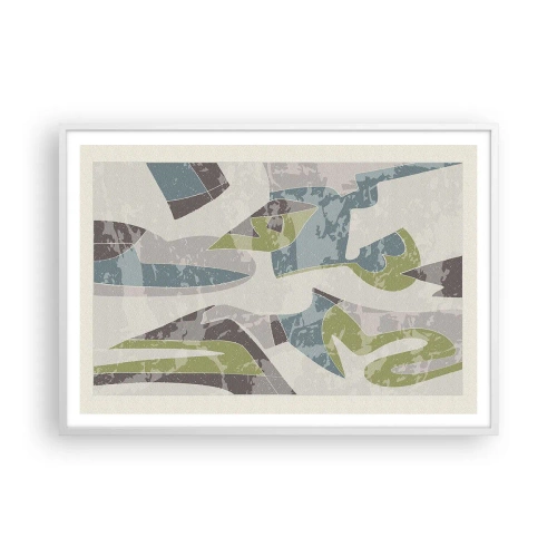 Póster en marco blanco - Composición tras vidriera - 100x70 cm