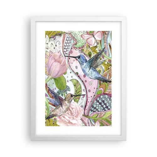 Póster en marco blanco - Enredado en las vides - 30x40 cm
