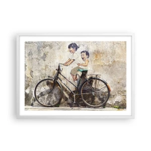 Póster en marco blanco - ¿Verdadero o falso? - 70x50 cm