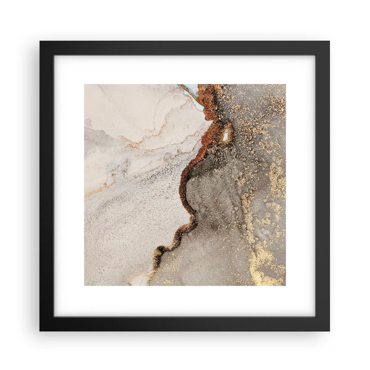 Póster en marco negro - En la frontera de los colores - 30x30 cm