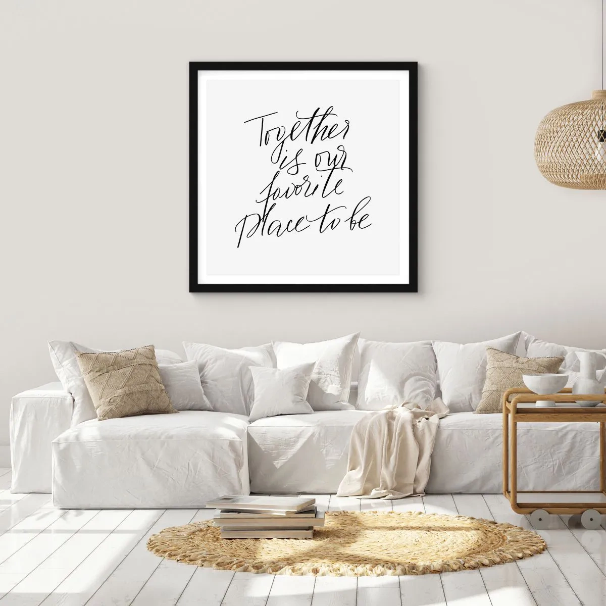 Póster en marco negro - ¿Tú también lo sientes? - 40x40 cm