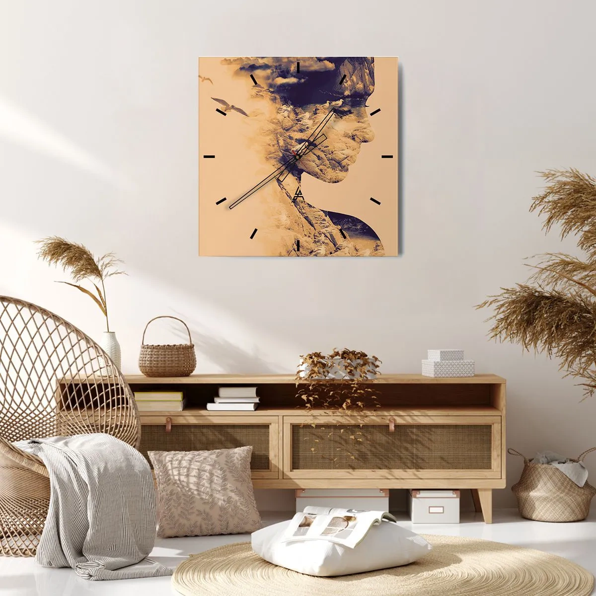 Reloj de pared - Reloj de vidrio - Hermosa por naturaleza - 30x30 cm