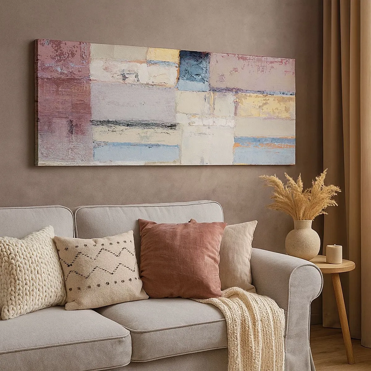 Cuadro sobre lienzo - Impresión de Imagen - La tranquilidad de la geometría - 100x40 cm