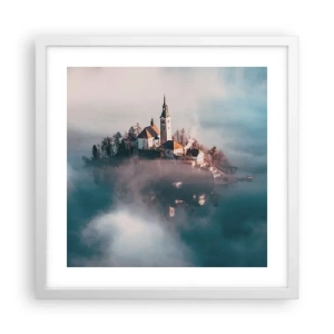 Póster en marco blanco - Isla de los sueños - 40x40 cm