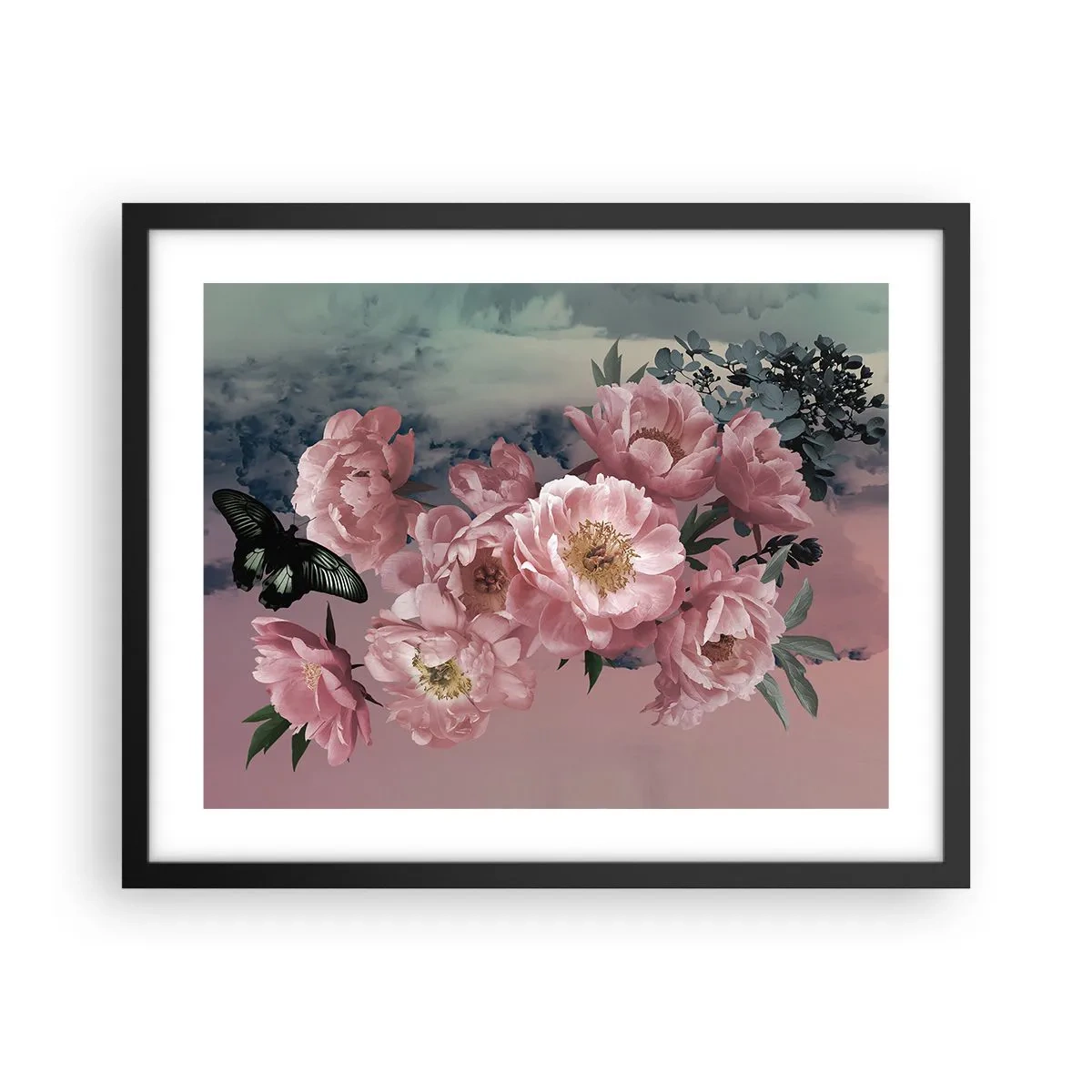 Póster en marco negro - La cúspide del romance - 50x40 cm