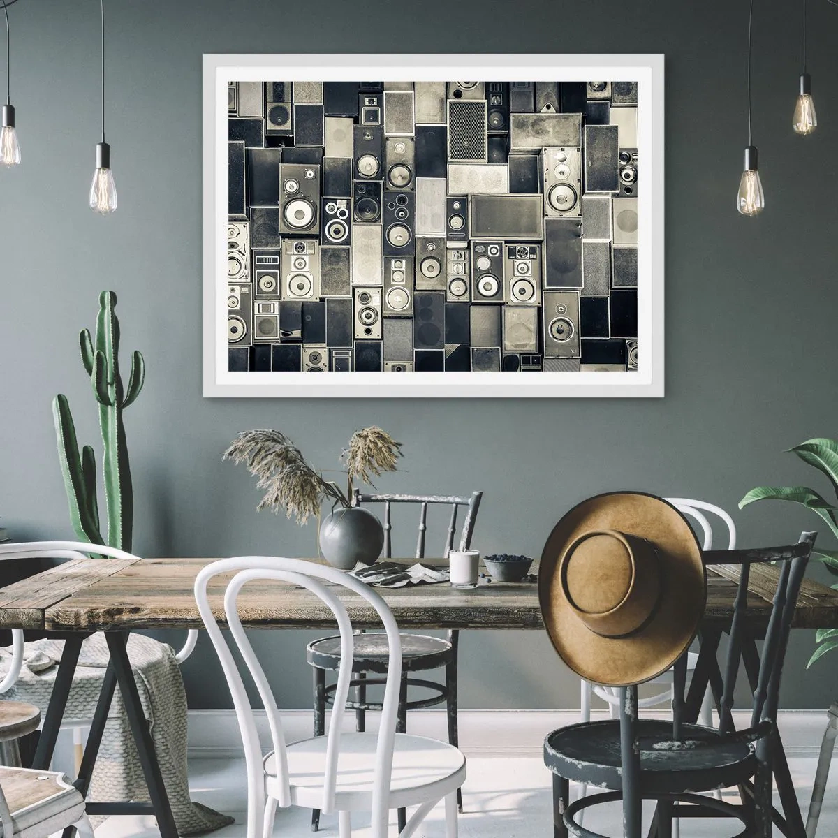 Póster en marco blanco - Y todo fluye - 70x50 cm
