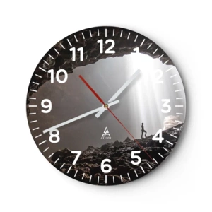 Reloj de pared - Reloj de vidrio - Gruta luminosa - 40x40 cm