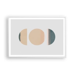 Póster en marco blanco - Círculo tras círculo - 100x70 cm