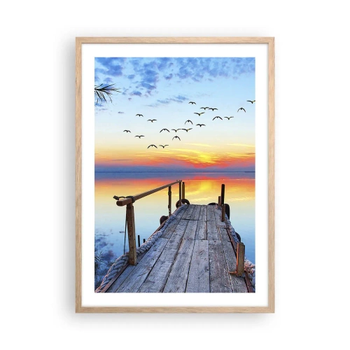 Póster en marco roble claro - Es hora de volver... - 50x70 cm