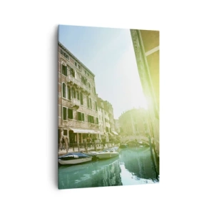 Cuadro sobre lienzo - Impresión de Imagen - Puente y canal de Venecia con arquitectura histórica - 70x100cm - Venecia - Amore Mio - Decoración de pared moderna para salón y dormitorio ARTTOR