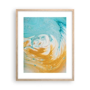 Póster en marco roble claro - Remolino pastel - 40x50 cm