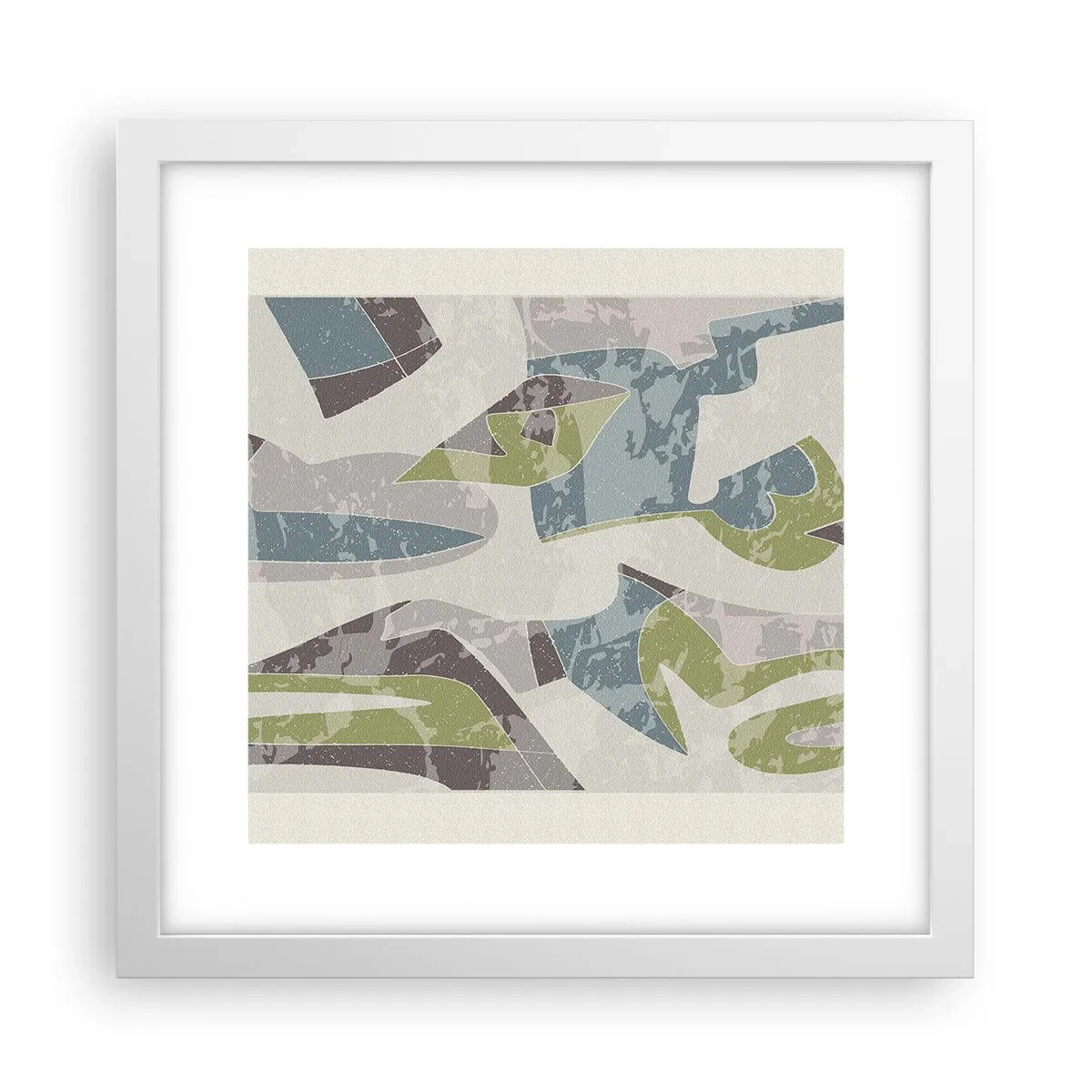 Póster en marco blanco - Composición tras vidriera - 30x30 cm