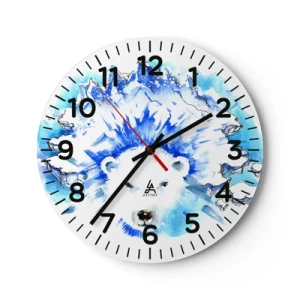 Reloj de pared - Reloj de vidrio - El rey del Ártico con una corona de hielo - 40x40 cm