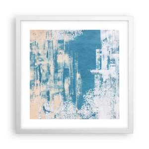 Póster en marco blanco - A través de un carámbano - 40x40 cm