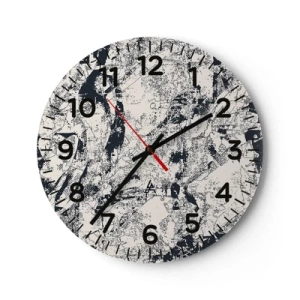 Reloj de pared - Reloj de vidrio - La interpenetración de los opuestos - 40x40 cm